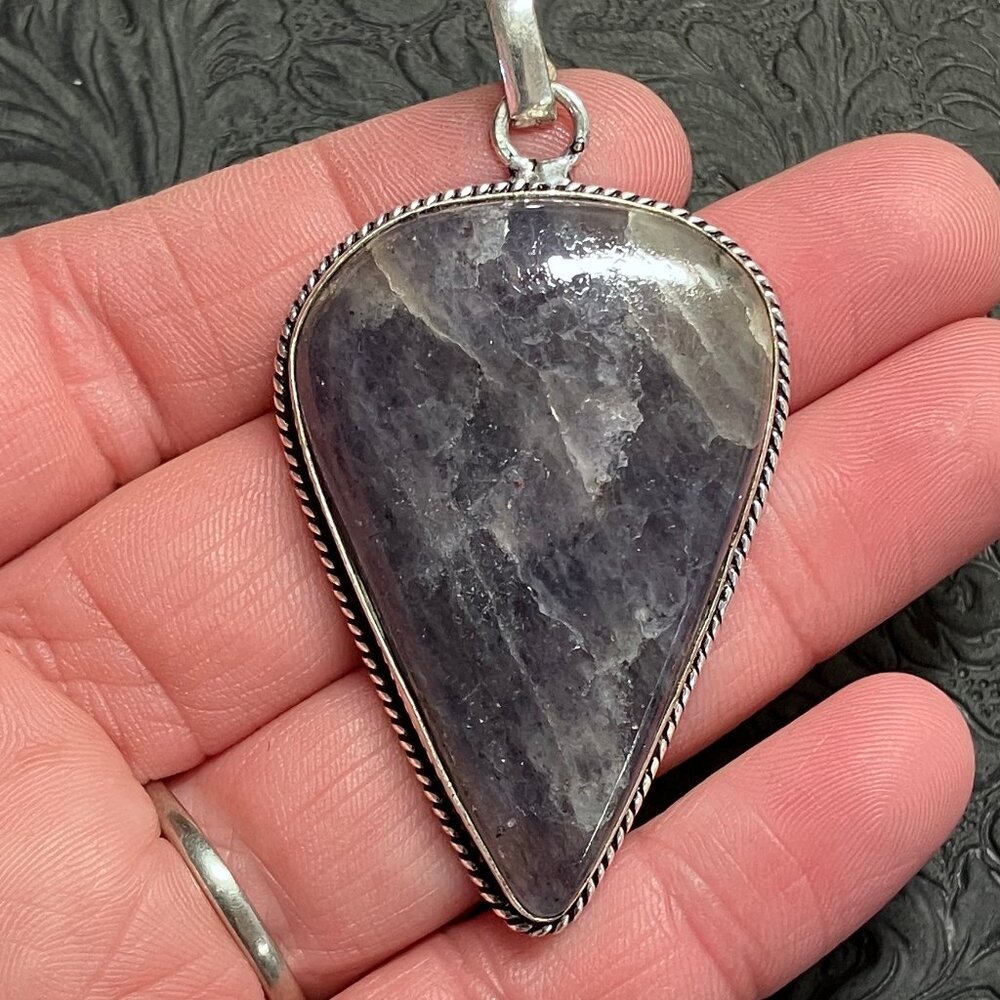 Sunstone In Iolite Pendant Crystal Stone Jewelry